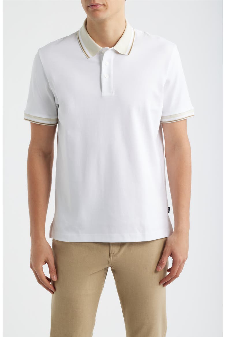 Parlay Tipped Cotton Polo, Main, color, WHITE