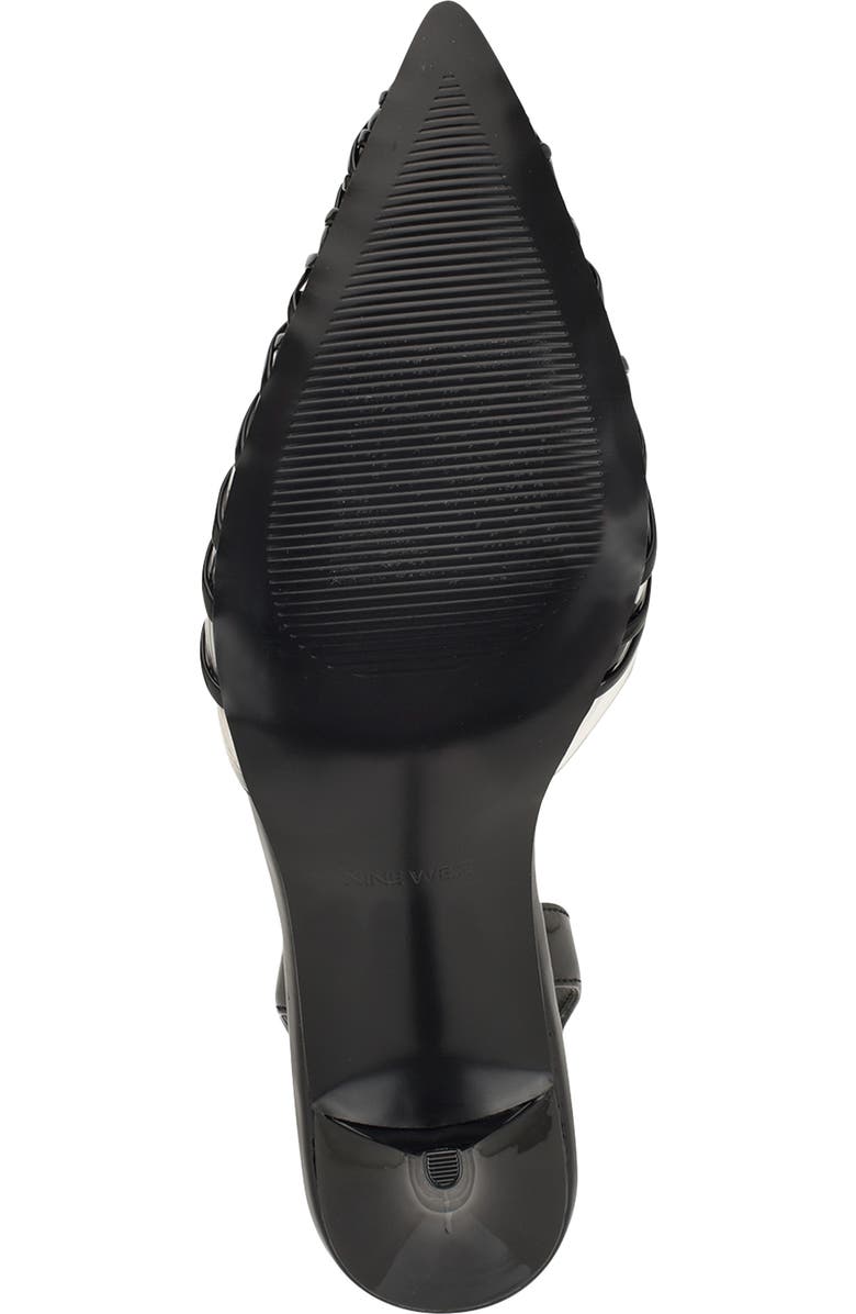 Nine West Pemma Slingback Pointed Cap Toe Pump, Alternate, color, Black