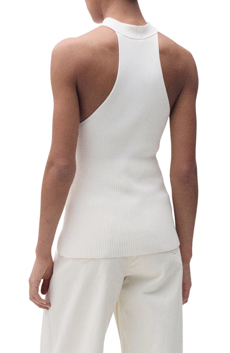 MANGO Knot Ribbed Top, Alternate, color, Ecru