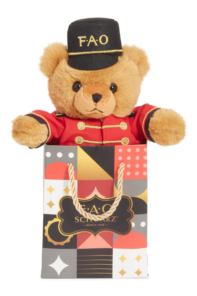 Bear Soldier Plush Stuffed Animal, Main, color, BROWN