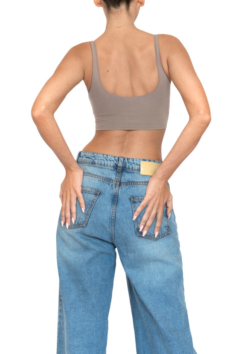 Seamless Smooth Scoop Neck Top, Alternate, color, Mocca