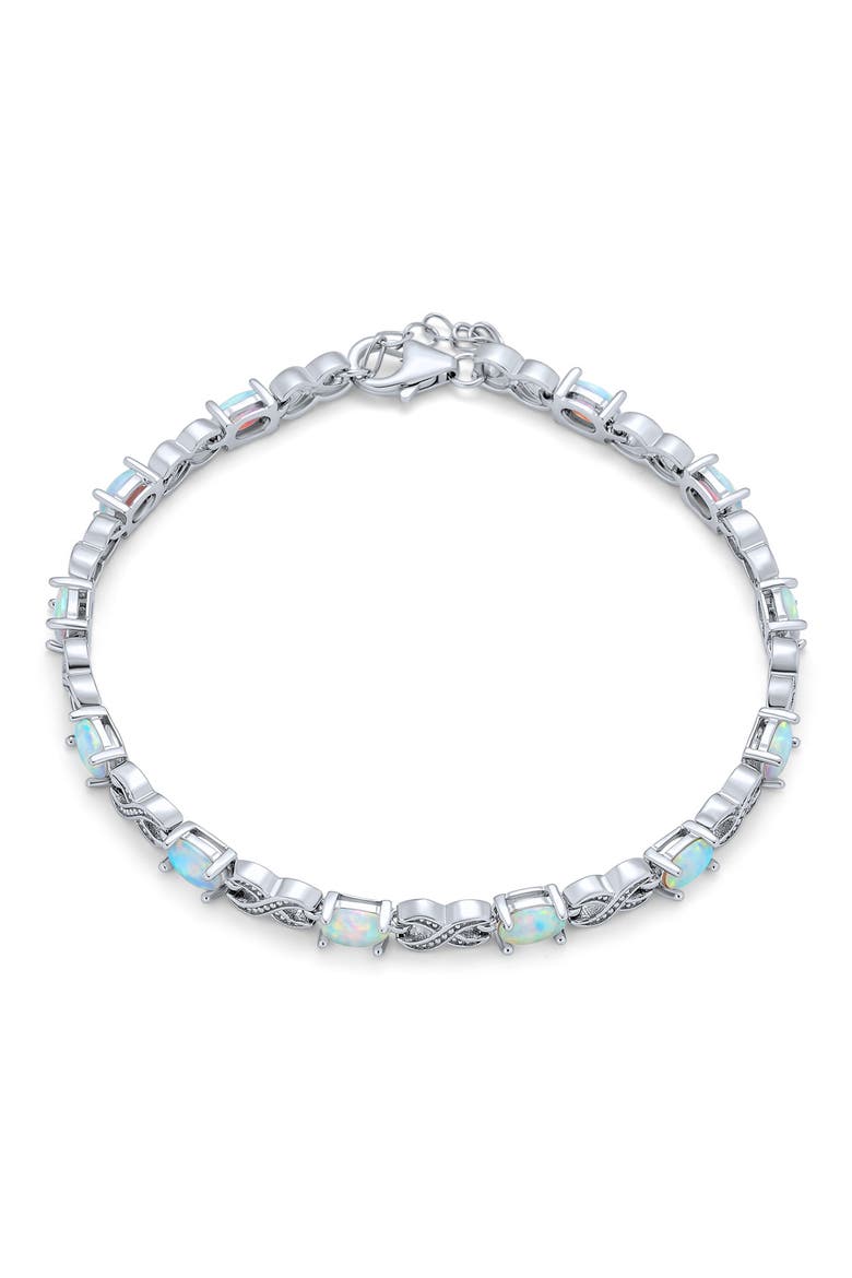 Sterling Silver Opal Hug Me Bracelet, Alternate, color, WHITE