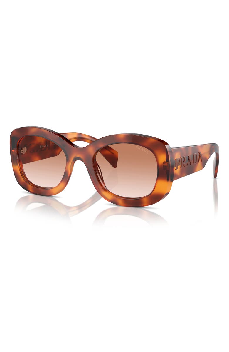 Prada 54mm Oval Gradient Sunglasses, Alternate, color, Brown Grad