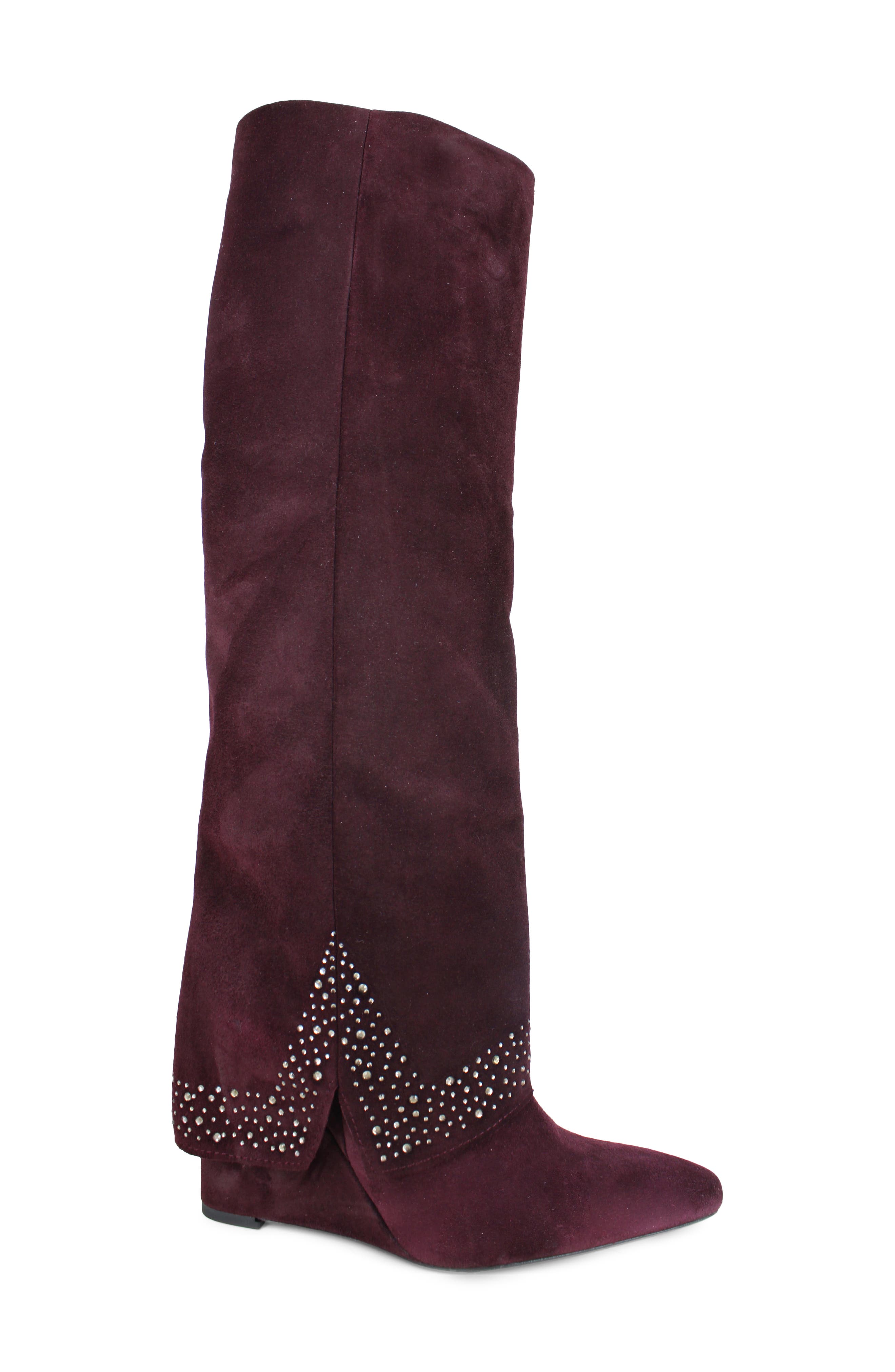 Isolde Knee High Boot, Alternate, color, WINE SUEDE