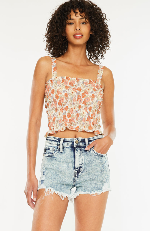 Kancan Samira High Rise Shorts In Light Wash