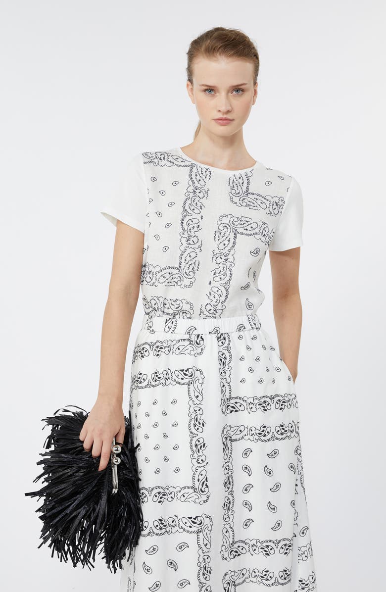 Weekend Max Mara Bandana Print Mixed Media Tee, Alternate, color, 