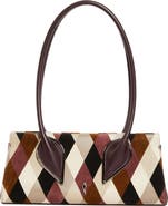 Christian Louboutin Intarsia Diamond Leather Baguette Bag