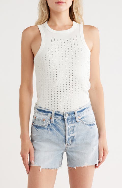 Bling Stretch Cotton Ribbed Tank