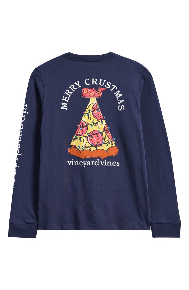 vineyard vines Kids' Merry Crustmas Cotton Graphic T-Shirt, Alternate, color, Nautical Navy