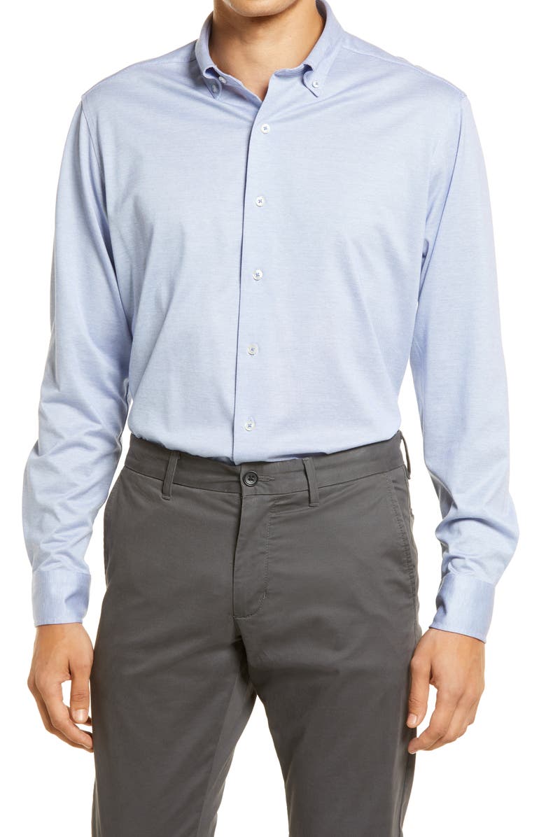 David Donahue Trim Fit Dress Shirt, Main, color,