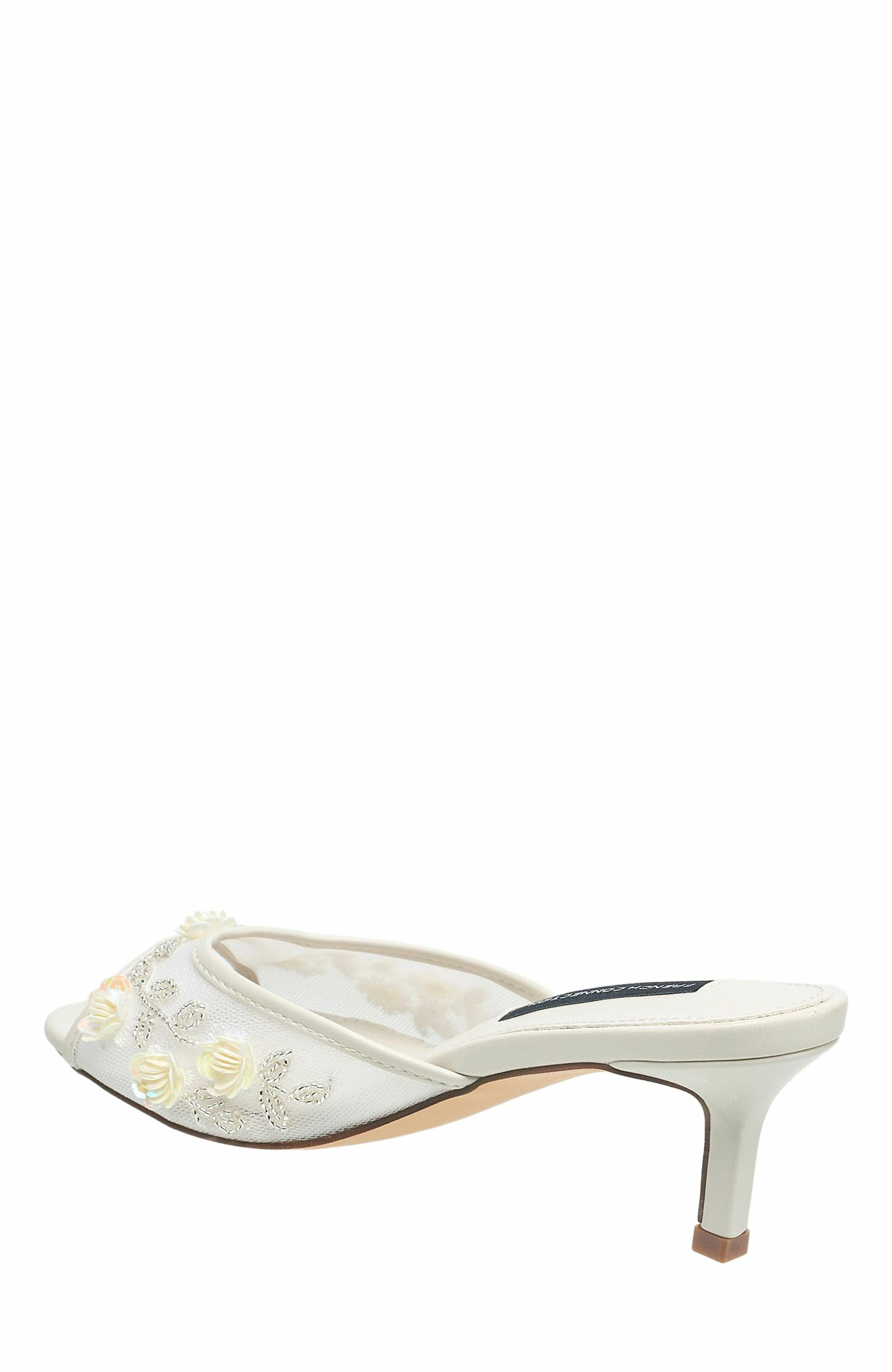 French Connection Ritz Mesh Kitten Heel, Alternate, color, White