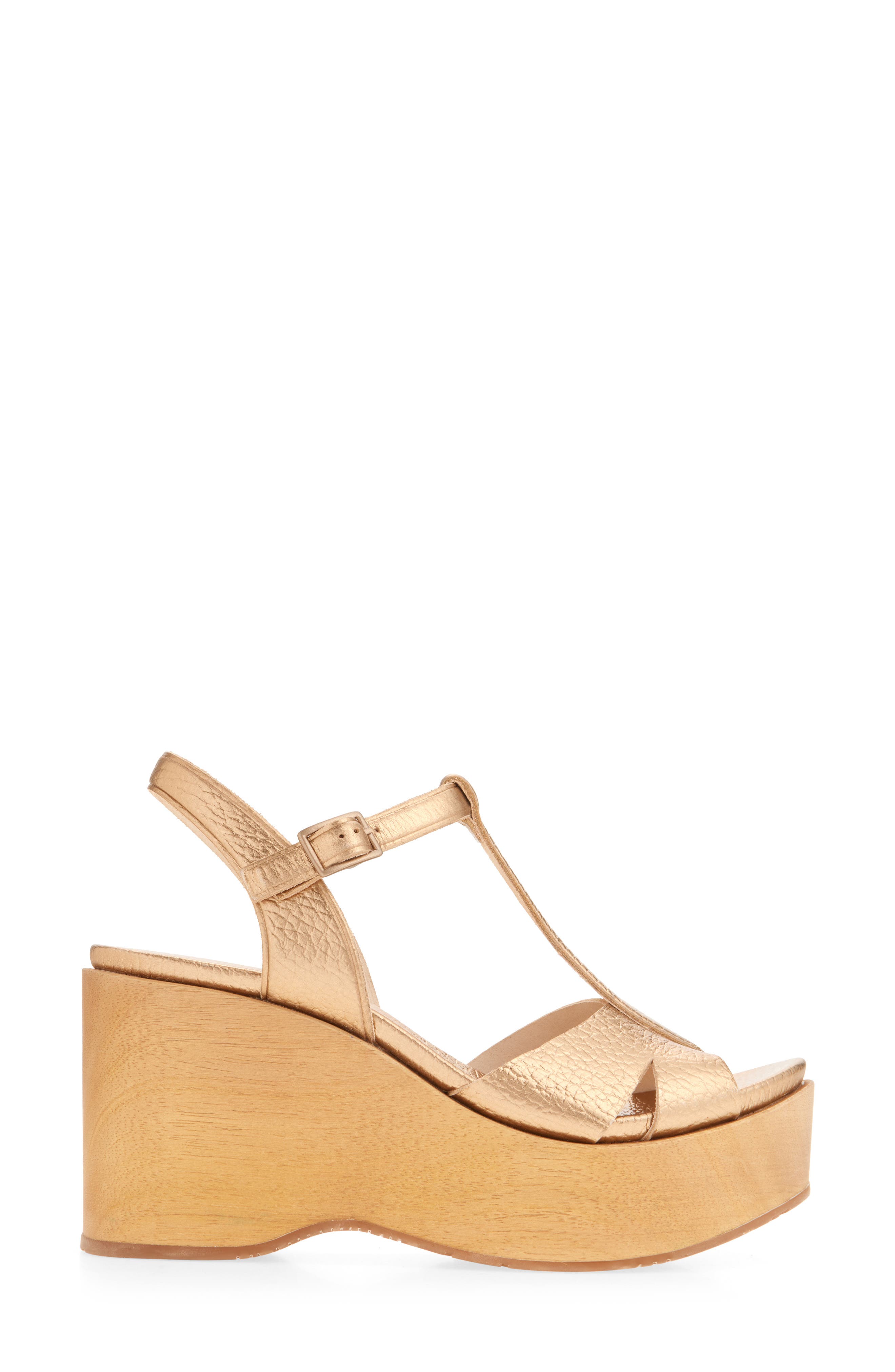 Pedro Garcia Domiel Platform Wedge Sandal, Alternate, color, Cava Cervo Lame
