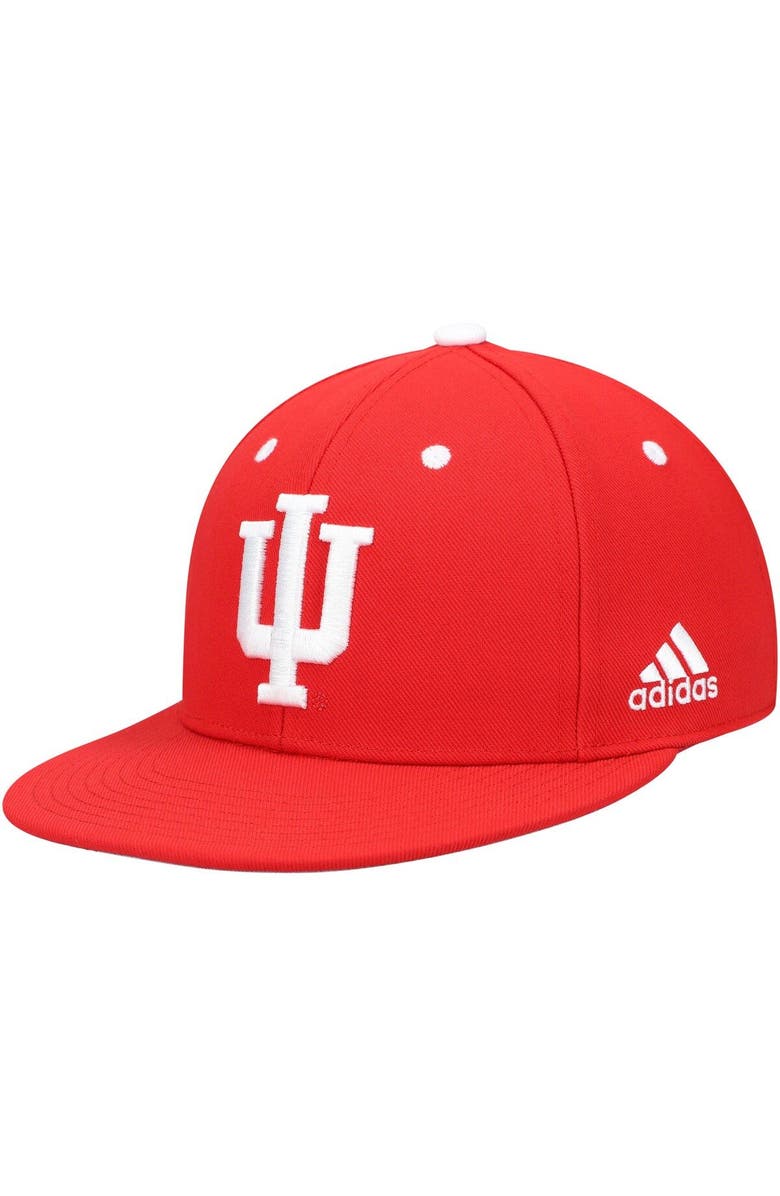 adidas Men's adidas Crimson Indiana Hoosiers On-Field Baseball Fitted Hat, Main, color, Crimson