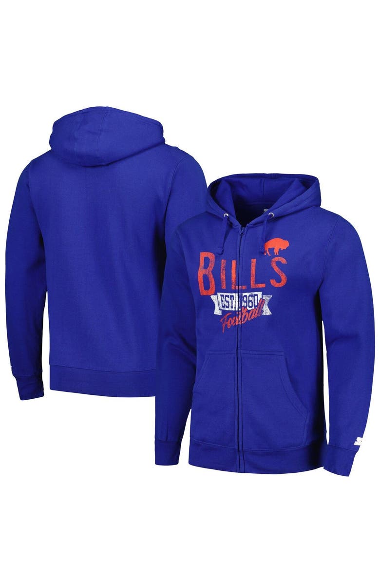 STARTER Men's Starter Royal Buffalo Bills Gridiron Classics Post Season Full-Zip Hoodie, Main, color,