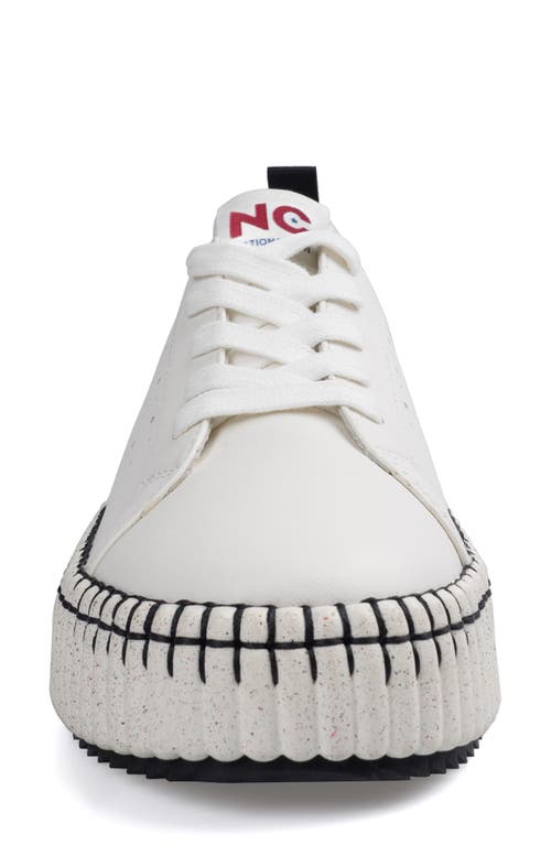 National Comfort Leather Sneaker In White/black Leather