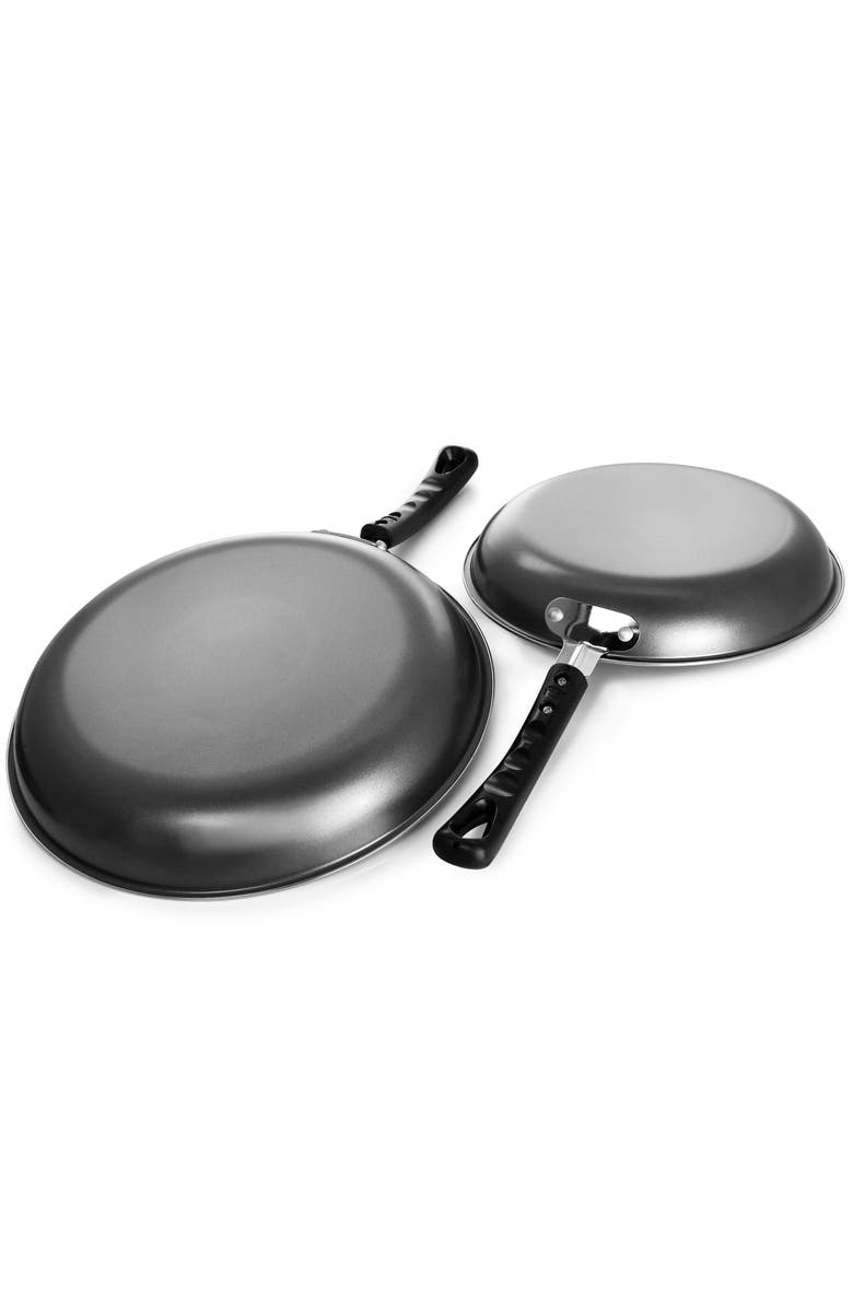 Gibson Everyday Highberry 2 Piece 12in and 10in Frying Pan Set, Alternate, color, Metallic Grey