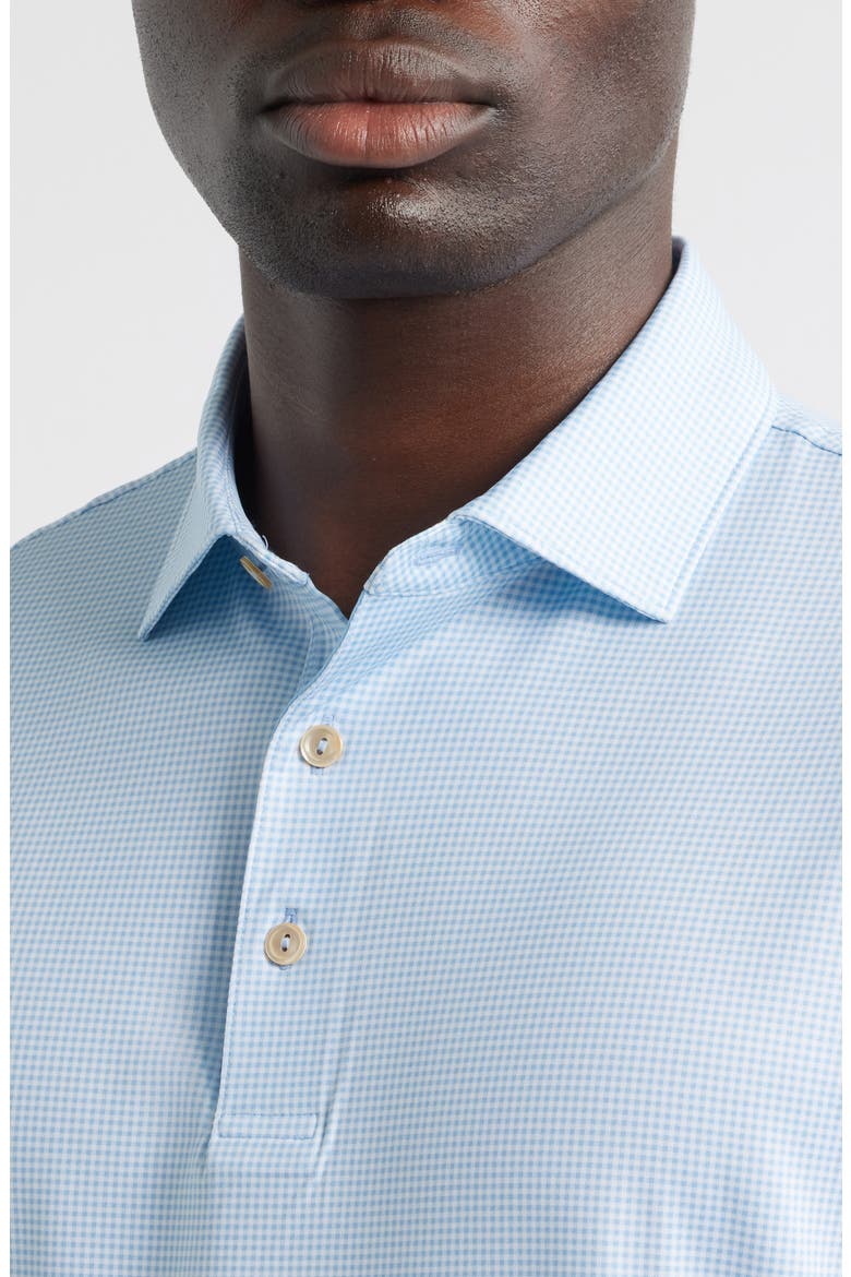 Gingham Check Performance Jersey Polo, Alternate, color, COTTAGE BLUE