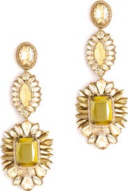 Deepa Gurnani Klara Beaded Crystal Drop Earrings