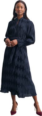 The Fold Aurellie Long Sleeve Tie Waist Dress