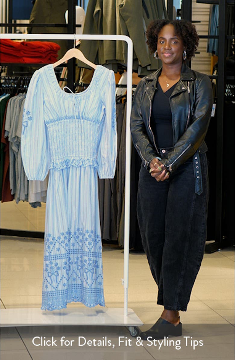 Nola Eyelet Long Sleeve Organic Cotton Maxi Dress, sales video thumbnail