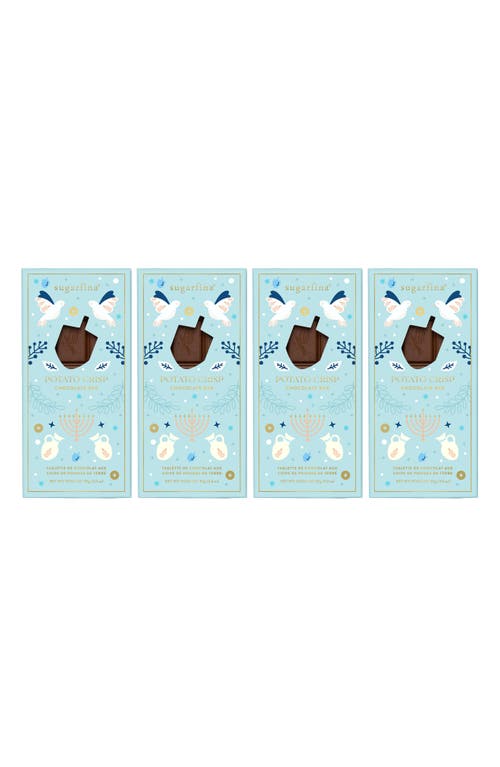 sugarfina Set of 4 Potato Crisp Chocolate Bars in Blue 