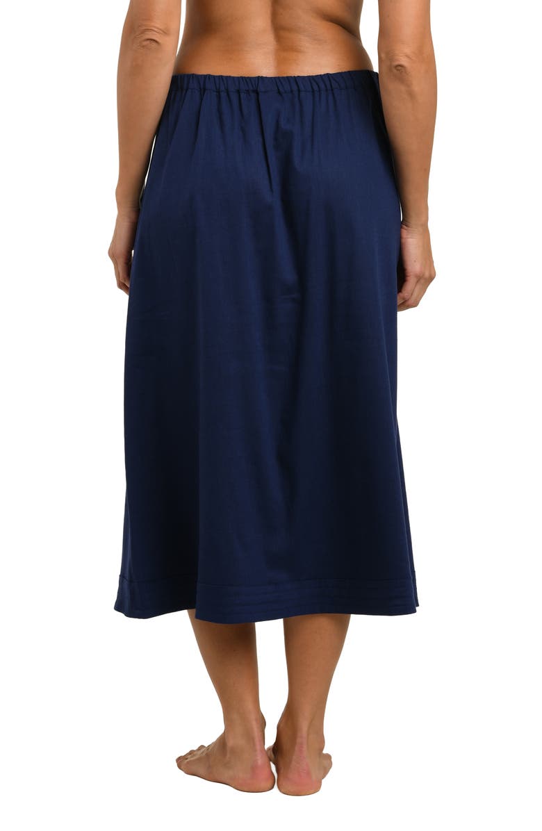 La Blanca Harbor Breeze Midi Cover-Up Skirt, Alternate, color, Indigo
