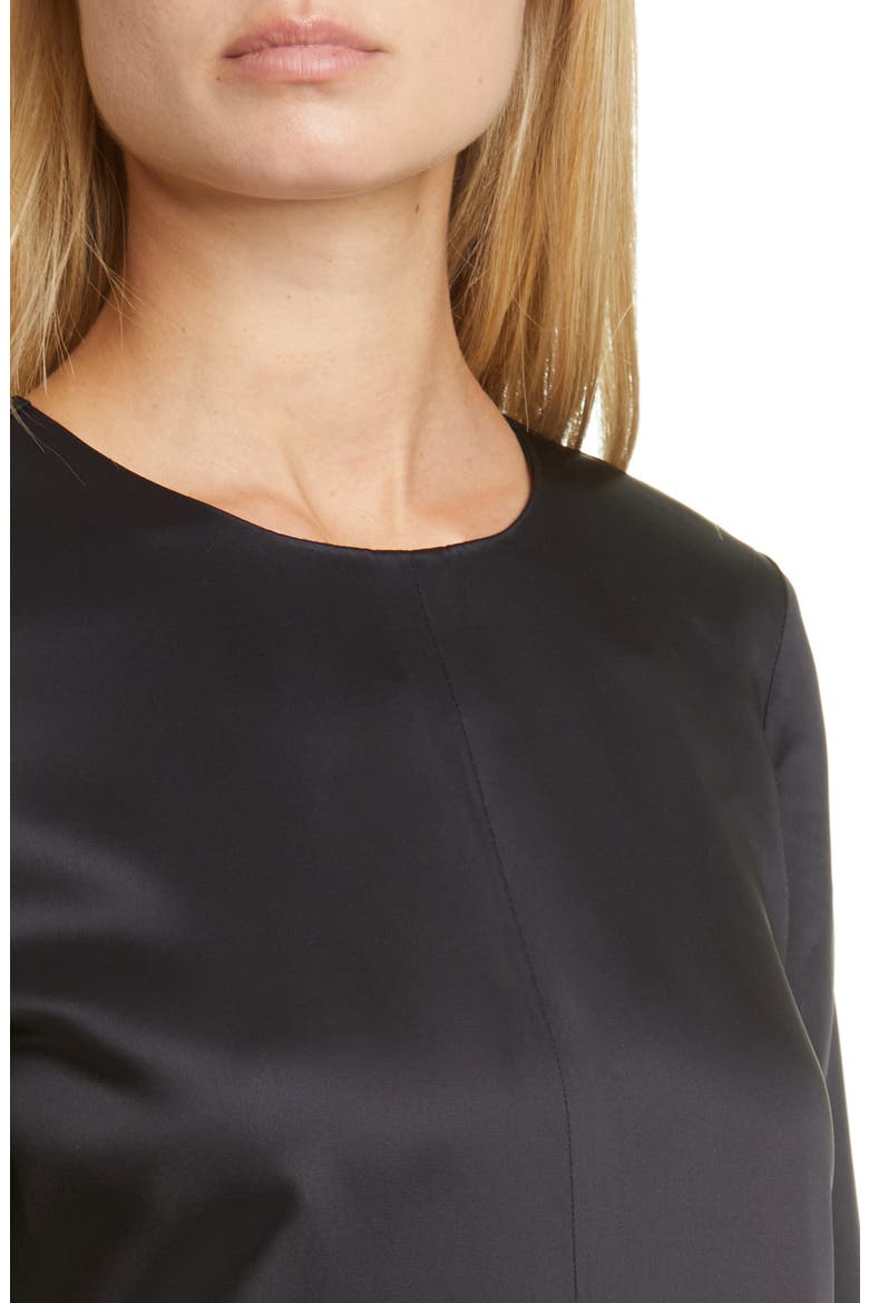 Long Sleeve Satin Midi Dress, Alternate, color, NAVY