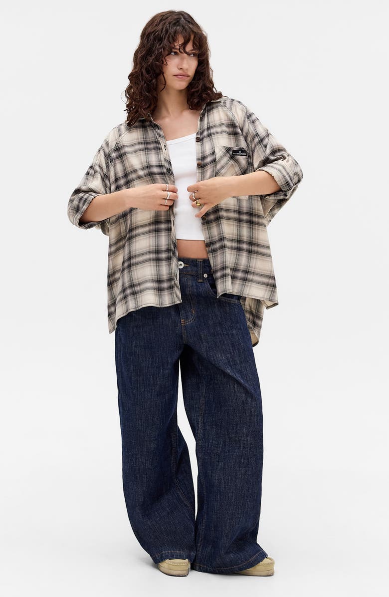 BDG Urban Outfitters Brendan Check Oversize Button-Up Shirt, Alternate, color, Green Check