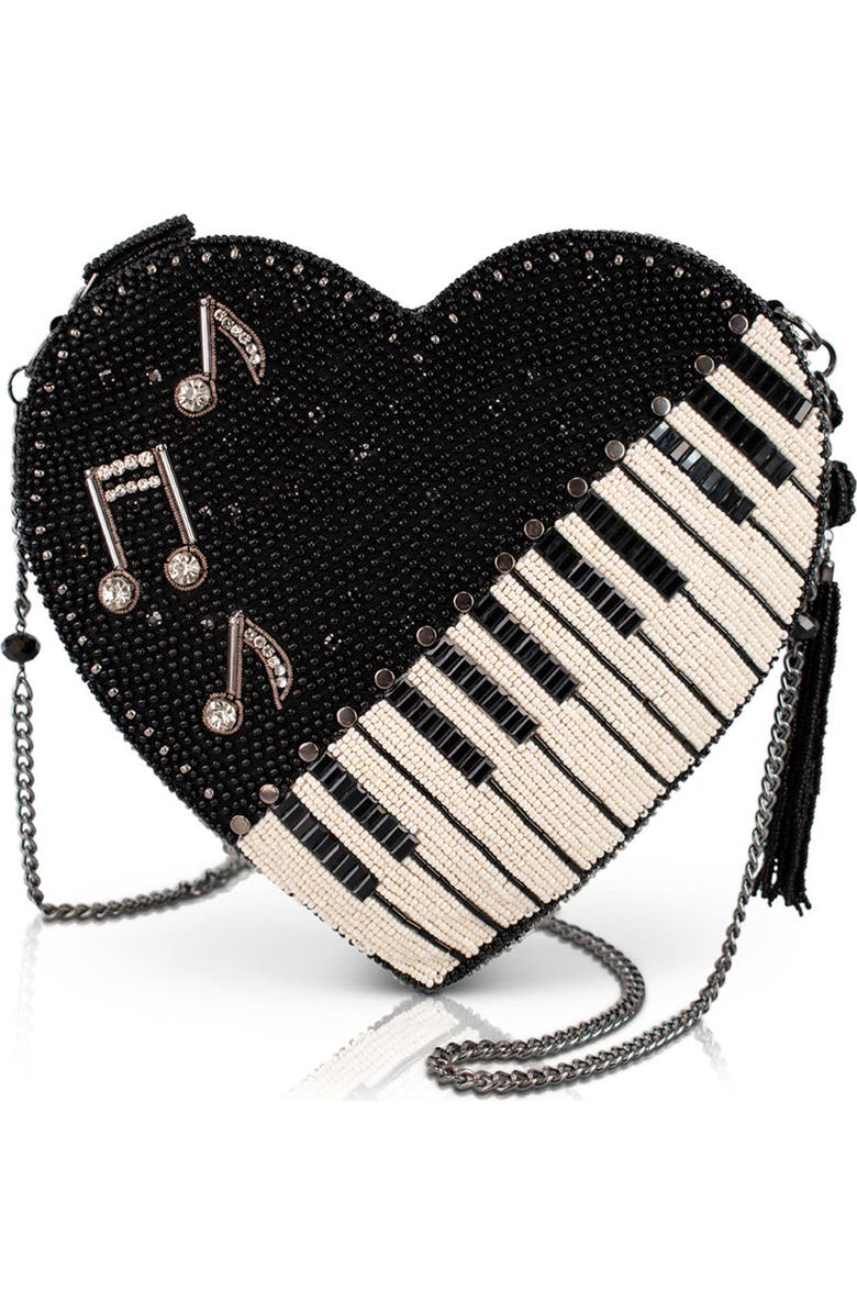 Mary Frances Accessories Heart Beat Crossbody Handbag, Main, color, Black