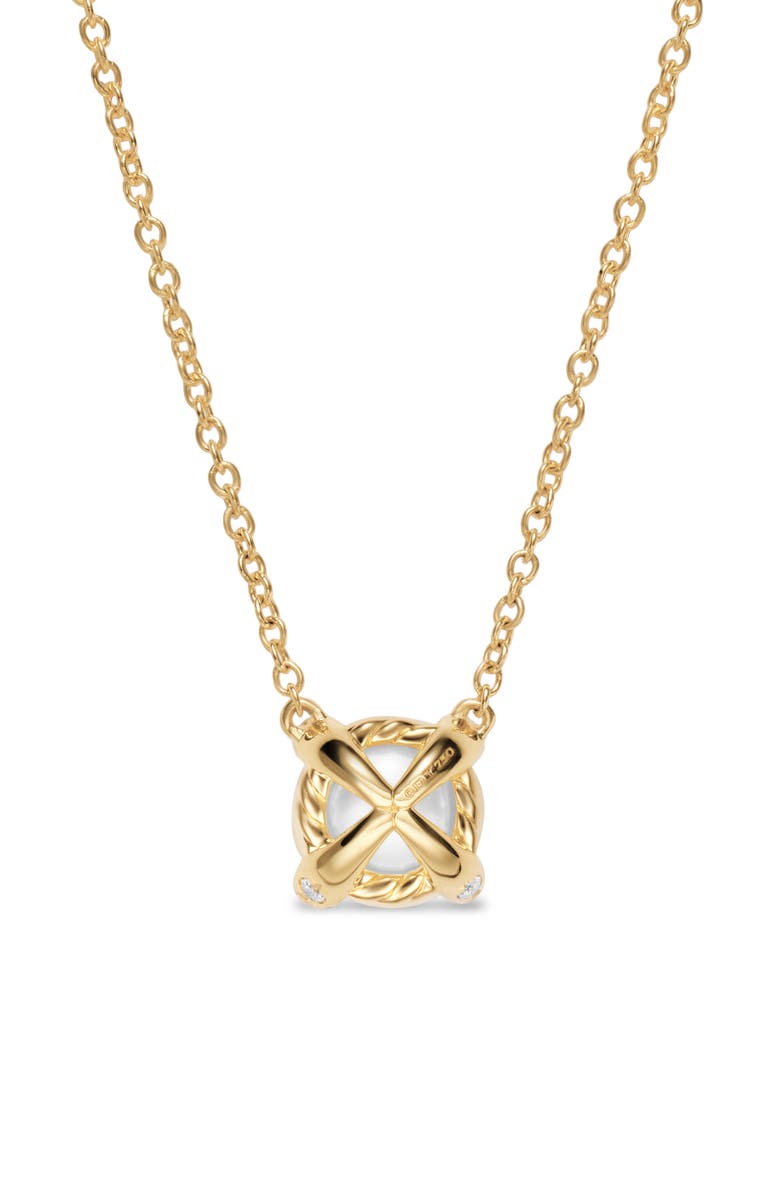 David Yurman Pearl Classics Necklace with Diamonds, 6.5mm, Alternate, color, Gold