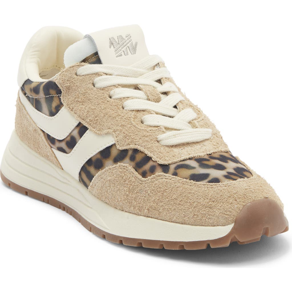 Steve Madden Blume Mixed Media Sneaker In Animal Print