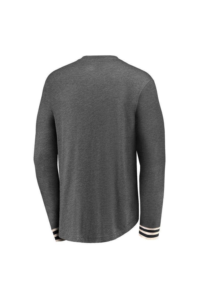 Men's Fanatics Branded Heathered Charcoal Arizona Coyotes True Classics Henley Long Sleeve T-Shirt, Alternate, color, Heather Charcoal