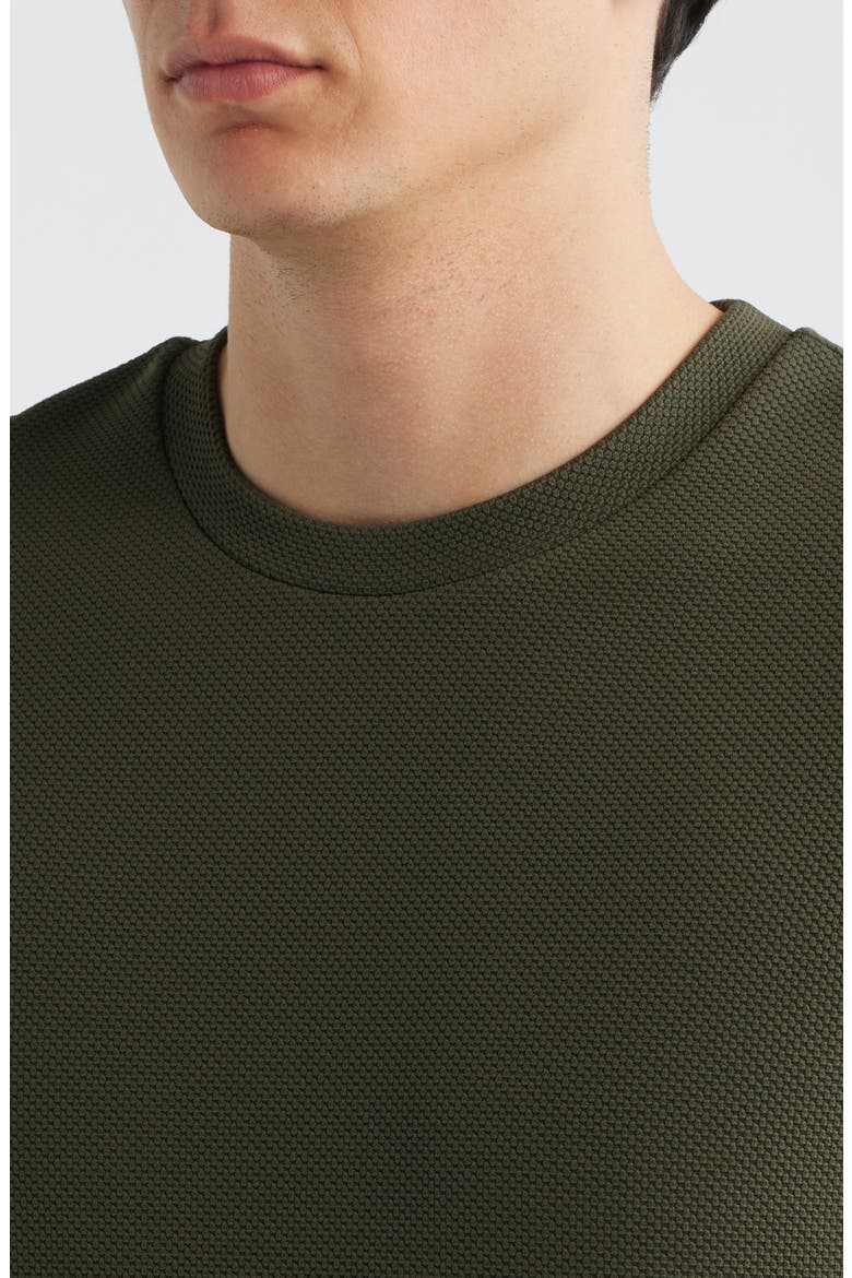 Aries Textured Contrast Cuff T-Shirt, Alternate, color, DARK FOREST GREEN