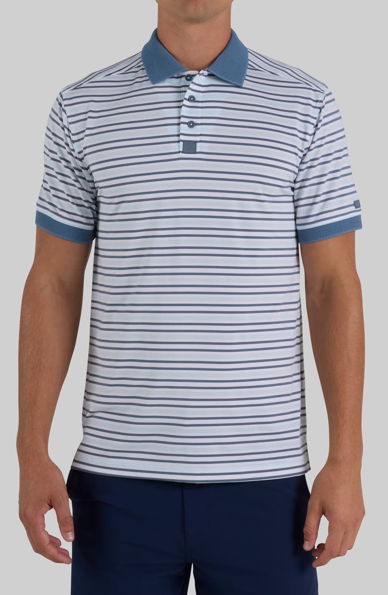 Bad Birdie Ridge Performance Polo, Main, color, Baby Blue/ Blue Mirage