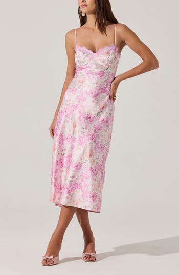Lace Trim Satin Slipdress