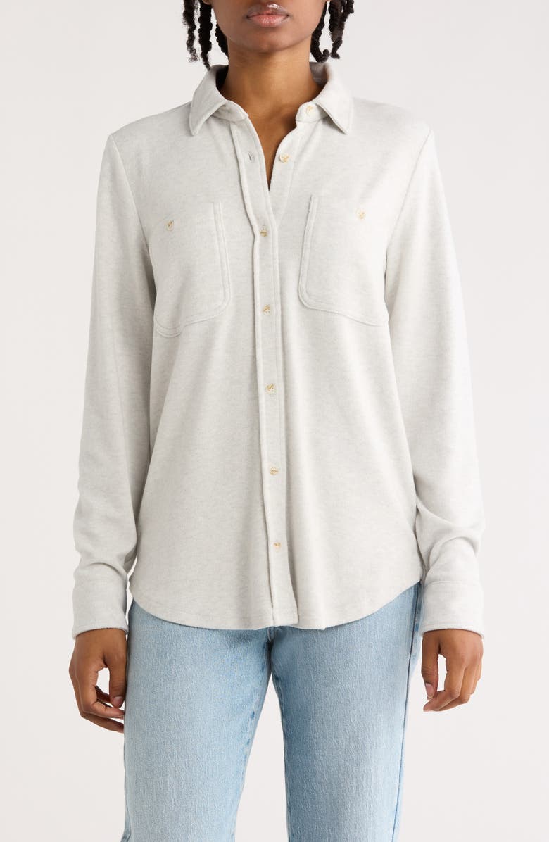 Thread & Supply Lewis Button-Up Shirt Jacket, Main, color, Heather Grey