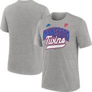 Nike Men's Nike Heather Gray Minnesota Twins Cooperstown Collection Retro Tri-Blend T-Shirt