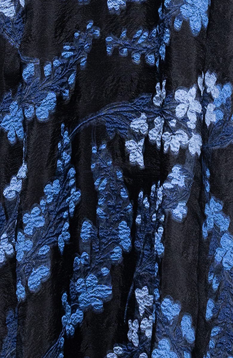 Betsy & Adam Embroidered Floral Off the Shoulder Gown, Alternate, color, Blue/ Multi