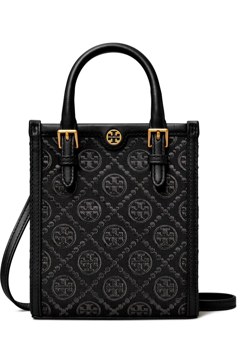 Tory Burch Mini T Monogram North/South Crossbody Tote, Main, color,