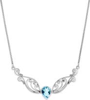 SAMUEL B. Sterling Silver Semiprecious Stone Pendant Necklace