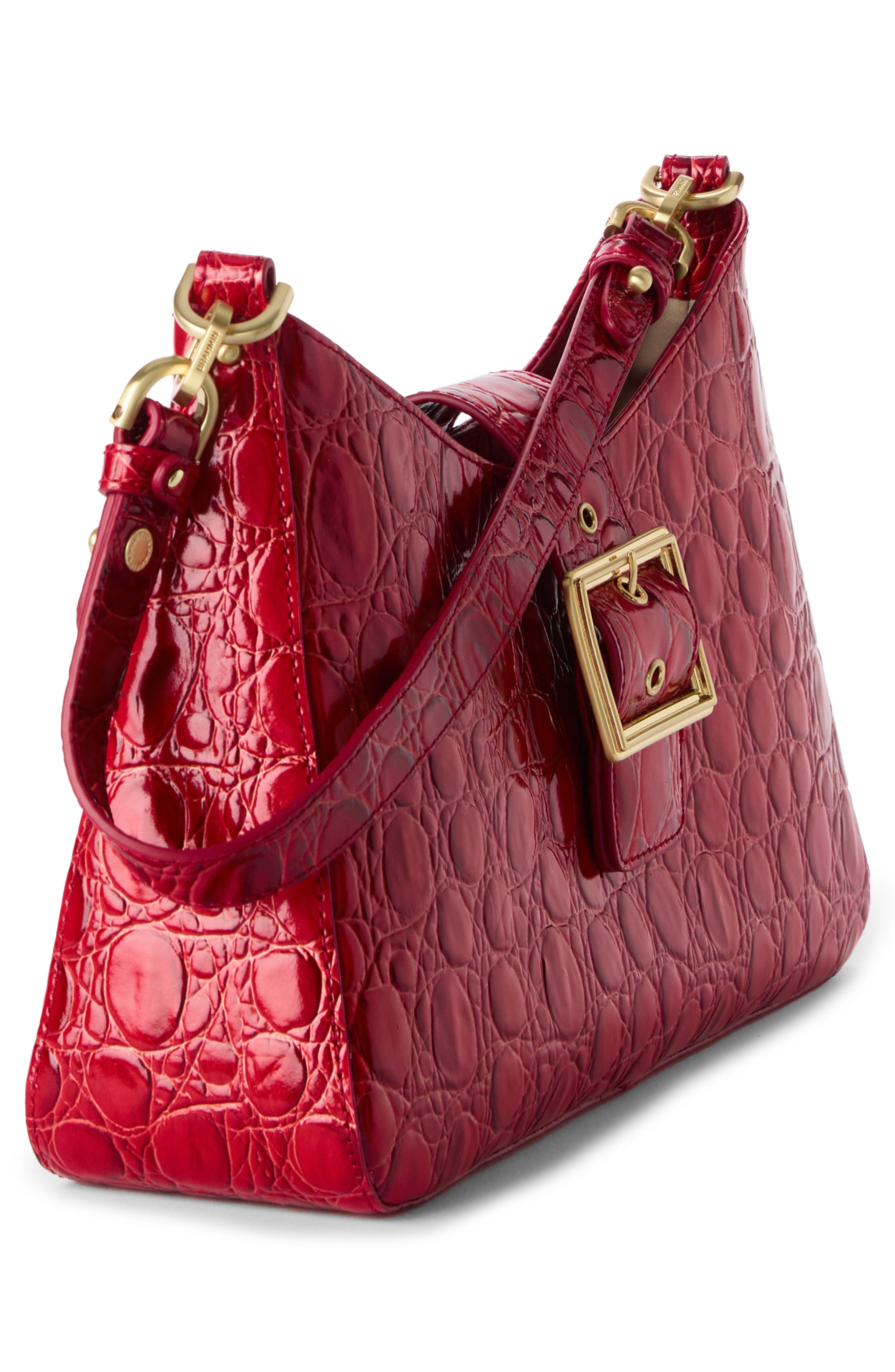 Brahmin Esme Croc Embossed Leather Shoulder Bag, Alternate, color, 