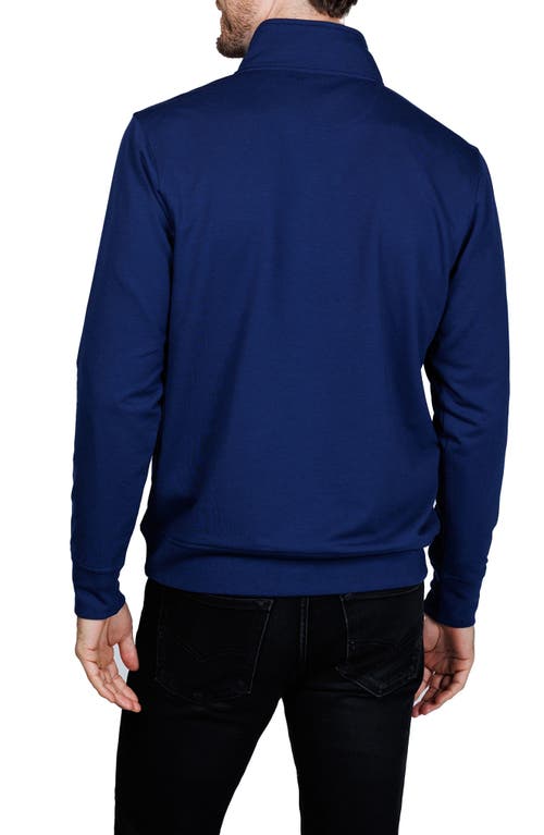 Tailorbyrd French Rib Quarter Zip Sweater In Blue