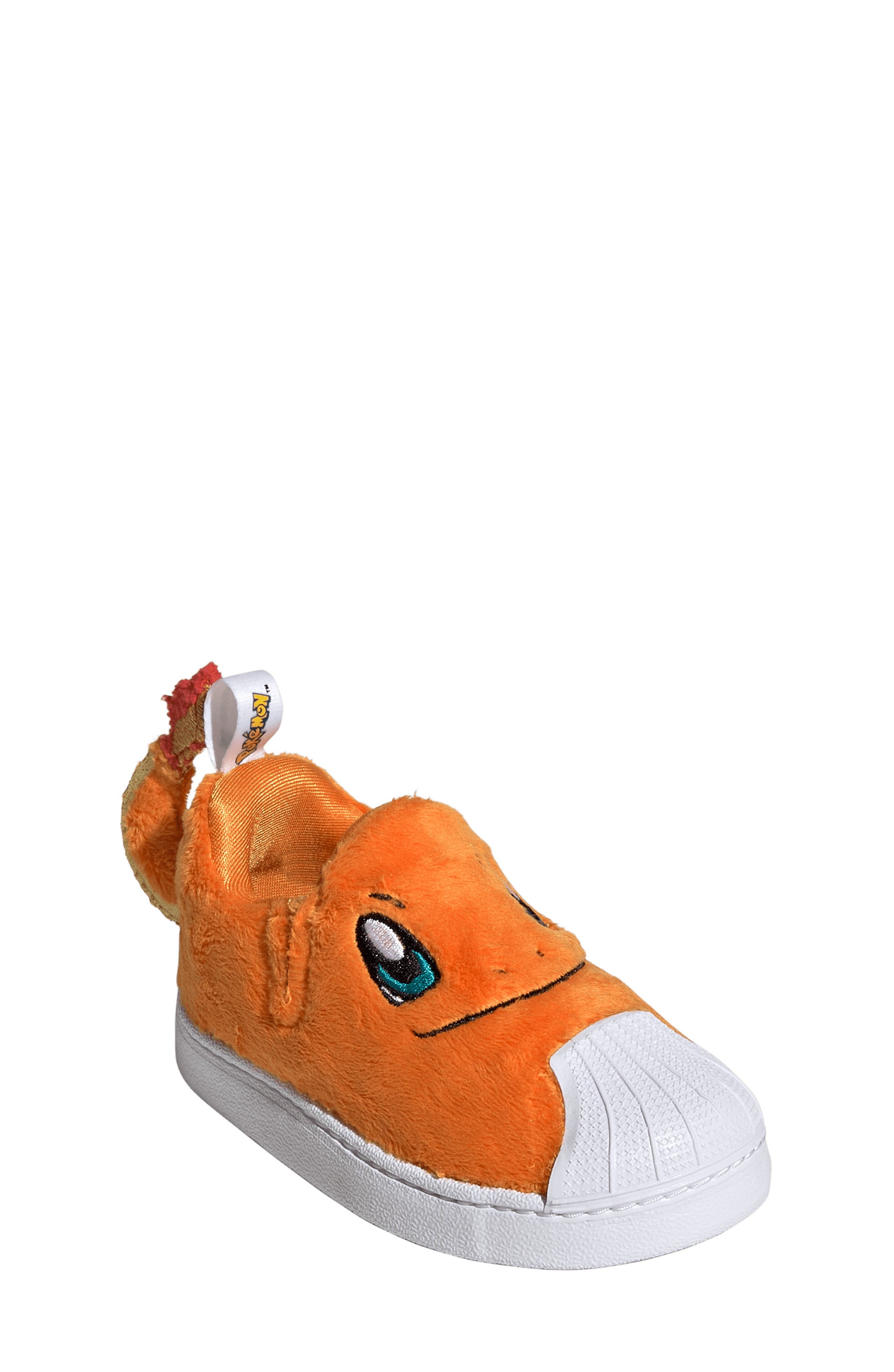 Kids' Superstar Quickon Pokmon Sneaker, Main, color, ORANGE/ WHITE/ GREEN