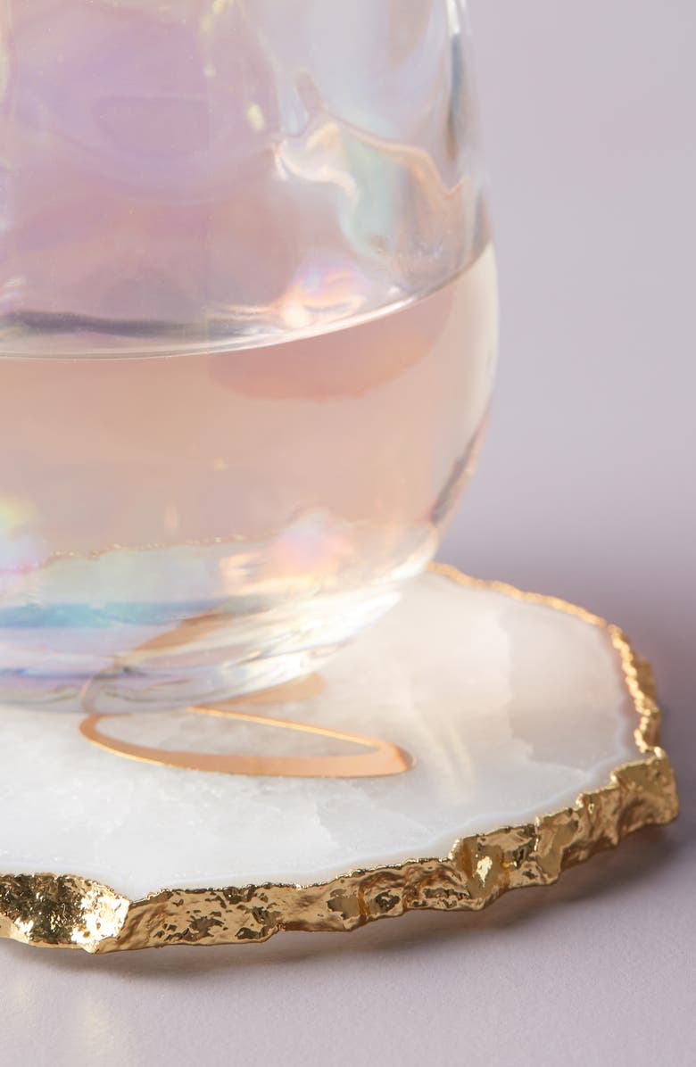 Anthropologie Home Monogram Agate Coaster, Alternate, color, 