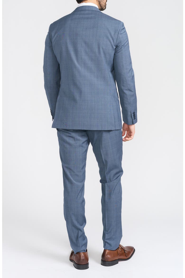 Blue Glen Plaid Wool Blend Suit, Alternate, color, BLUE