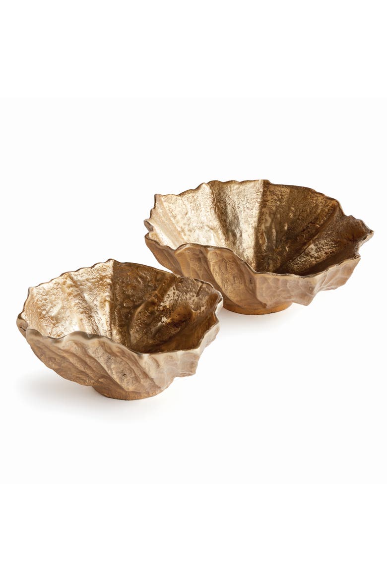 Ostra Decorative Bowls Set of 2, Main, color, Gold
