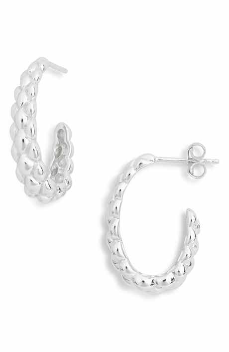 ARGENTO VIVO Pinecone Hoop Earrings