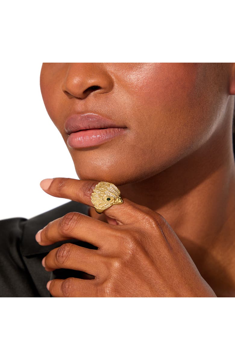 Kurt Geiger London Pavé Crystal Eagle's Head Cocktail Ring, Alternate, color,