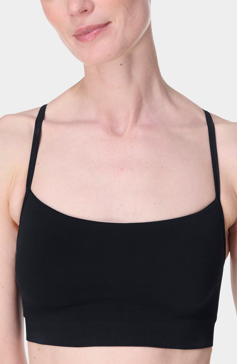 Sweaty Betty Spirit Restored Racerback Sports Bra, Alternate, color, Black