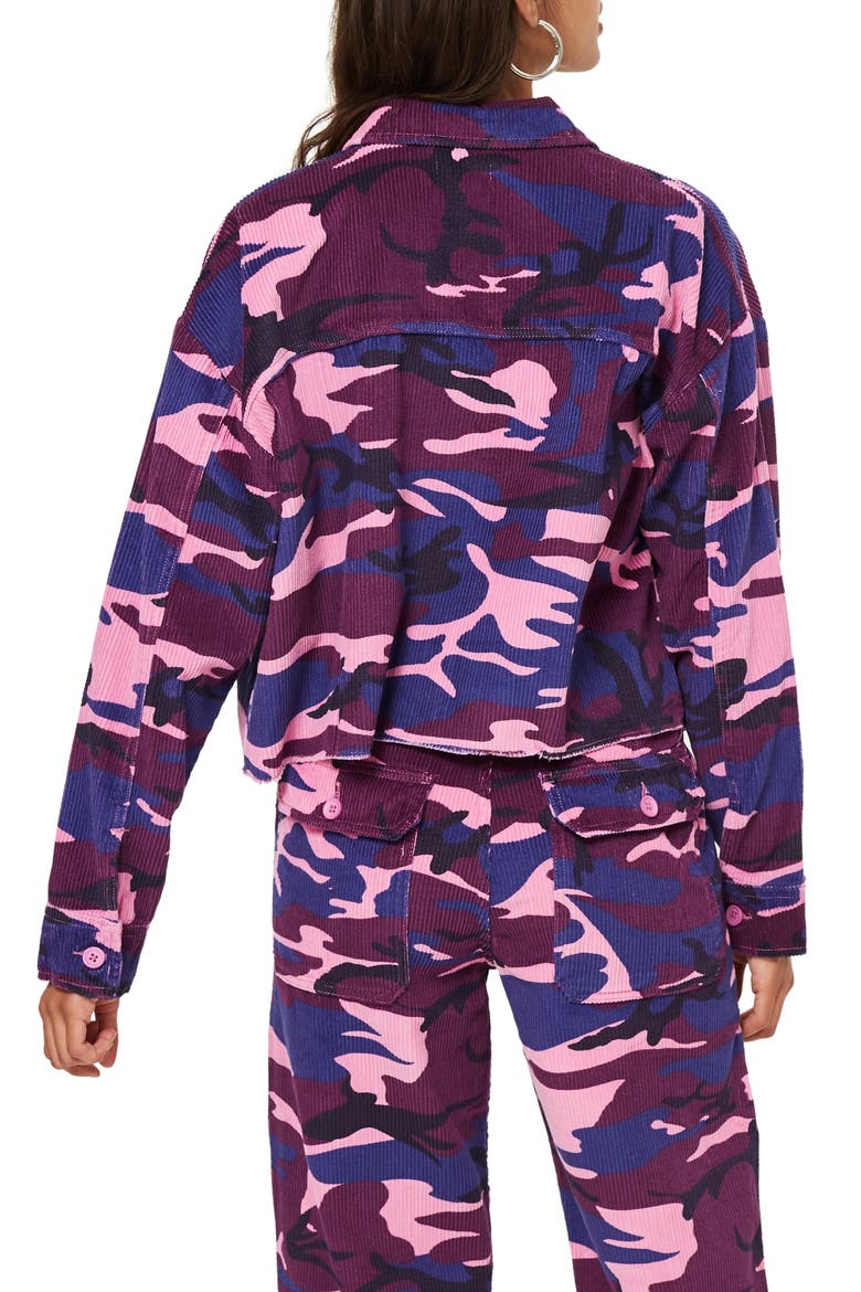 Corduroy Camo Jacket, Alternate, color, PINK MULTI